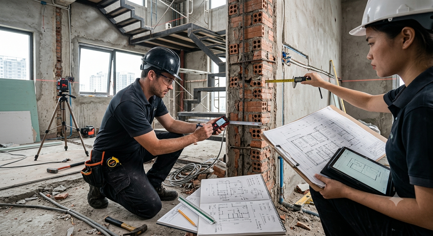 Phân tích chi tiết các yếu tố kỹ thuật khi đo hiện trạng